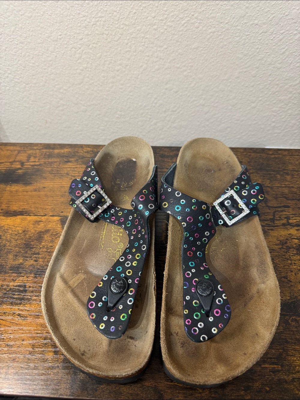 Birkenstock Papillio Madrid in a "Multicolor Dots" pattern size 8 women’s